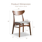 Furniture of America Beck Mid-century Walnut Padded Dining Chairs (Set of 2)