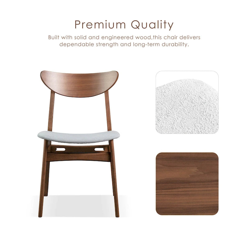Furniture of America Beck Mid-century Walnut Padded Dining Chairs (Set of 2)
