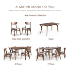 Furniture of America Beck Mid-century Walnut Padded Dining Chairs (Set of 2)
