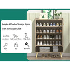 Anmytek Modern 20 Pairs Entryway Shoe Storage Cabinet 6-Tier Shoe Rack Organizer with Doors and Adjustable Shelves