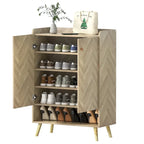 Anmytek Modern 20 Pairs Entryway Shoe Storage Cabinet 6-Tier Shoe Rack Organizer with Doors and Adjustable Shelves