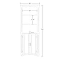 RiverRidge Somerset Tall Corner Bathroom Cabinet Storage Organizer with Doors and an Adjustable Shelf - White