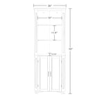 RiverRidge Somerset Tall Corner Bathroom Cabinet Storage Organizer with Doors and an Adjustable Shelf - White