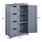 Wooden Bathroom Floor Cabinet - 13 D x 22 W x 32 H