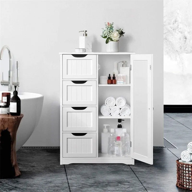Wooden Bathroom Floor Cabinet - 13 D x 22 W x 32 H