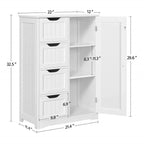 Wooden Bathroom Floor Cabinet - 13 D x 22 W x 32 H