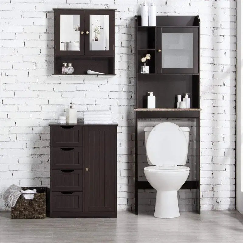 Wooden Bathroom Floor Cabinet - 13 D x 22 W x 32 H