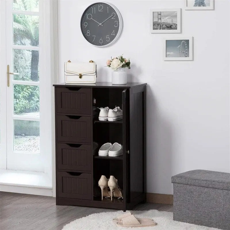 Wooden Bathroom Floor Cabinet - 13 D x 22 W x 32 H