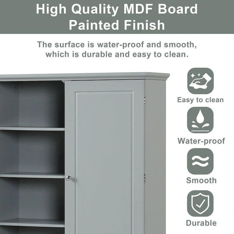 Tall Bathroom Storage Cabinet with Two Doors and Drawers