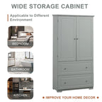 Tall Bathroom Storage Cabinet with Two Doors and Drawers
