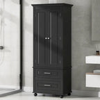 Freestanding Tall Storage Cabinet with 2 Drawers & 2 Doors for Bathroom/Office