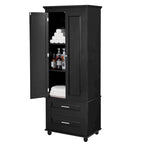 Freestanding Tall Storage Cabinet with 2 Drawers & 2 Doors for Bathroom/Office