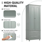 Freestanding Tall Storage Cabinet with 2 Drawers & 2 Doors for Bathroom/Office