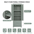 Freestanding Tall Storage Cabinet with 2 Drawers & 2 Doors for Bathroom/Office