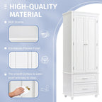 Freestanding Tall Storage Cabinet with 2 Drawers & 2 Doors for Bathroom/Office
