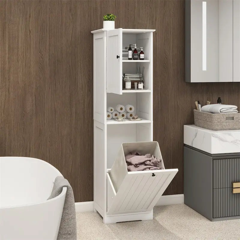 One-Compartment One-Door Tilt-Out Laundry Sorter Cabinet