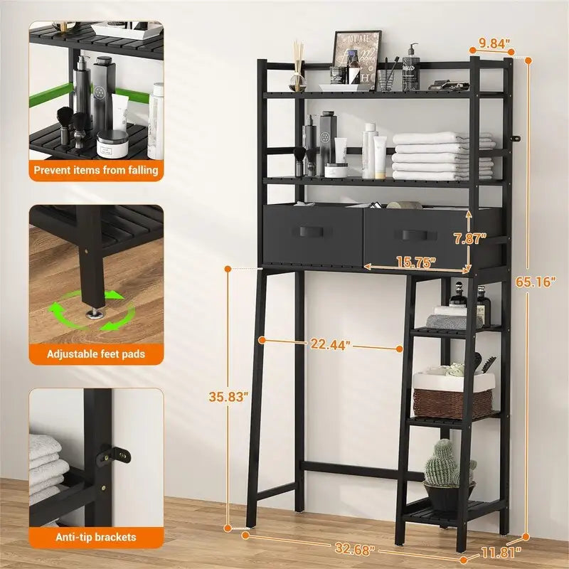 Over the Toilet Storage Cabinet - 11.81 D x 32.68 W x 65.16 H