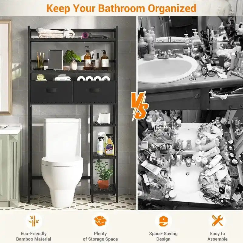 Over the Toilet Storage Cabinet - 11.81 D x 32.68 W x 65.16 H