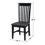 International Concepts Solid Wood Cosmo Tall Mission Chairs, Set of 2