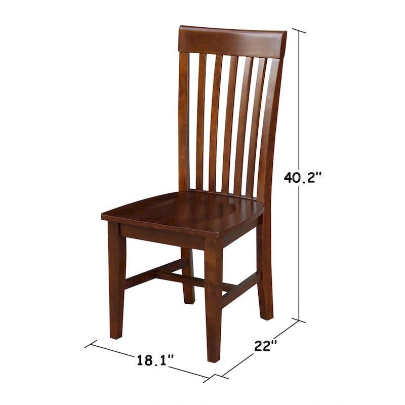 International Concepts Solid Wood Cosmo Tall Mission Chairs, Set of 2