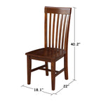 International Concepts Solid Wood Cosmo Tall Mission Chairs, Set of 2