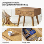 Julian Mid-century Modern End Table with Charging Station by HULALA HOME