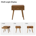 Julian Mid-century Modern End Table with Charging Station by HULALA HOME