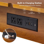 Julian Mid-century Modern End Table with Charging Station by HULALA HOME