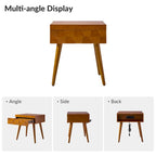 Julian Mid-century Modern End Table with Charging Station by HULALA HOME