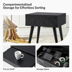 Julian Mid-century Modern End Table with Charging Station by HULALA HOME