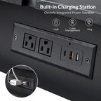 Julian Mid-century Modern End Table with Charging Station by HULALA HOME