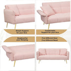 Modern 70-Inch Teddy Fleece Convertible Futon Sofa bed