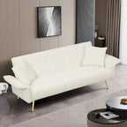 Modern 70-Inch Teddy Fleece Convertible Futon Sofa bed