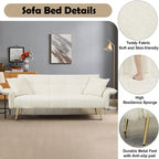 Modern 70-Inch Teddy Fleece Convertible Futon Sofa bed