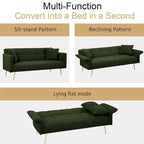 Modern 70-Inch Teddy Fleece Convertible Futon Sofa bed