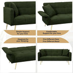 Modern 70-Inch Teddy Fleece Convertible Futon Sofa bed