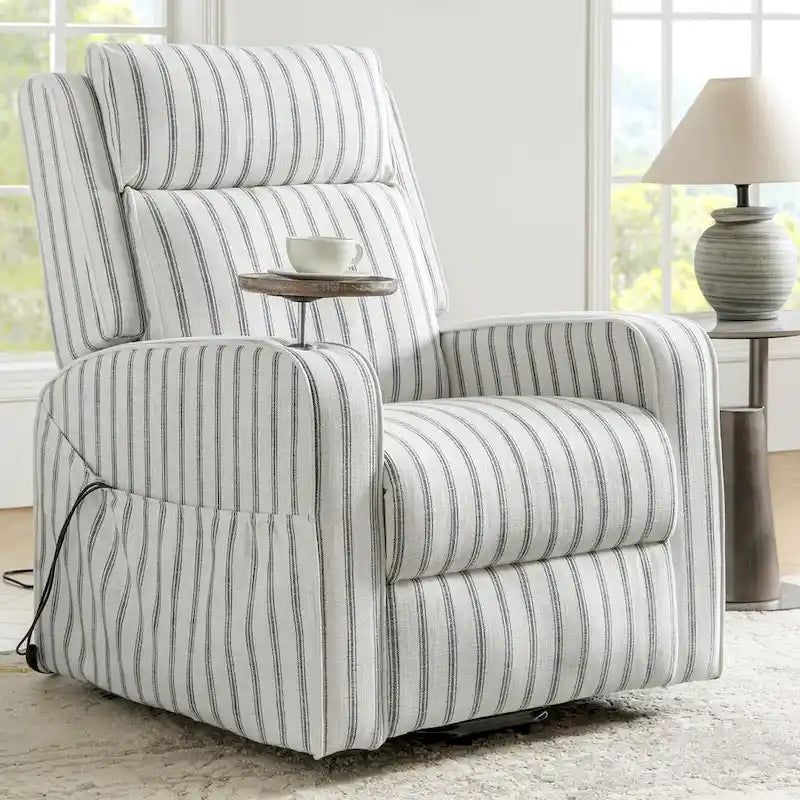 Darrell Modern Lift Assist Massage and Heating Power Recliner with Charing and Soild Wood Tray by HULALA HOME