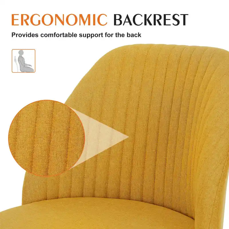 Armless Home Office Desk Chair with Wheels for Small Spaces