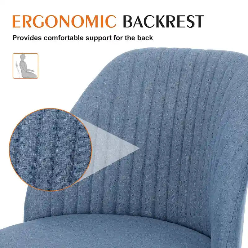 Armless Home Office Desk Chair with Wheels for Small Spaces