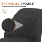 Armless Home Office Desk Chair with Wheels for Small Spaces