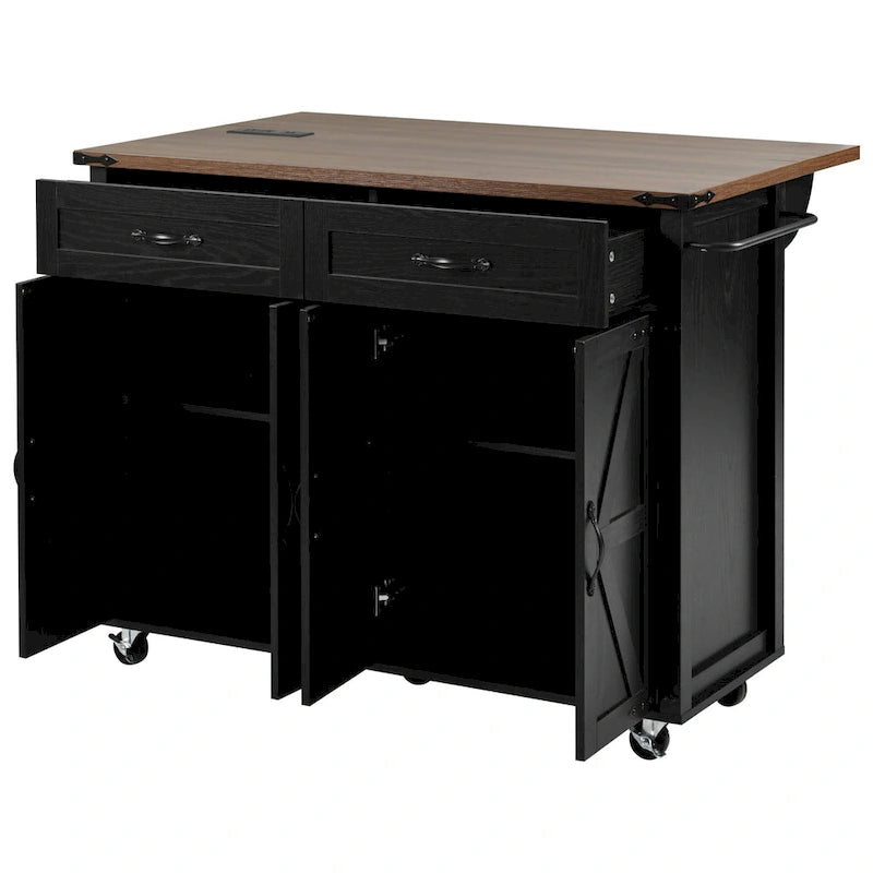 53.5 Farmhouse Kitchen Island with Power Outlet
