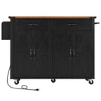 53.5 Farmhouse Kitchen Island with Power Outlet