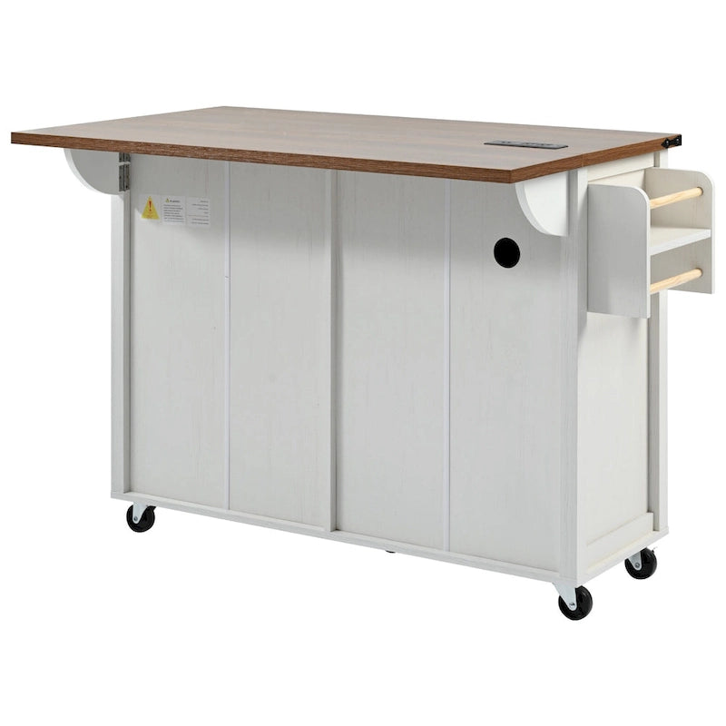53.5 Farmhouse Kitchen Island with Power Outlet