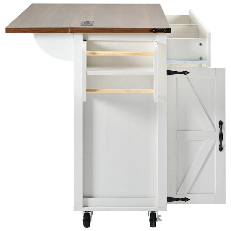 53.5 Farmhouse Kitchen Island with Power Outlet