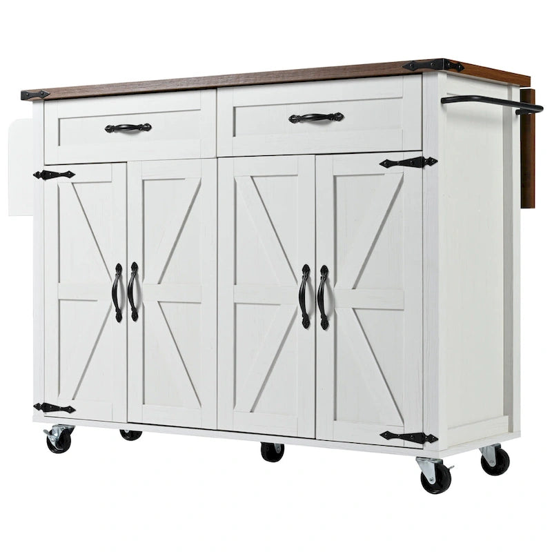 53.5 Farmhouse Kitchen Island with Power Outlet