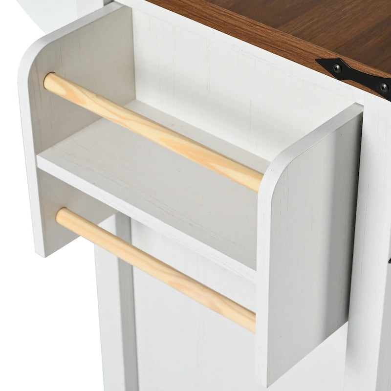 53.5 Farmhouse Kitchen Island with Power Outlet