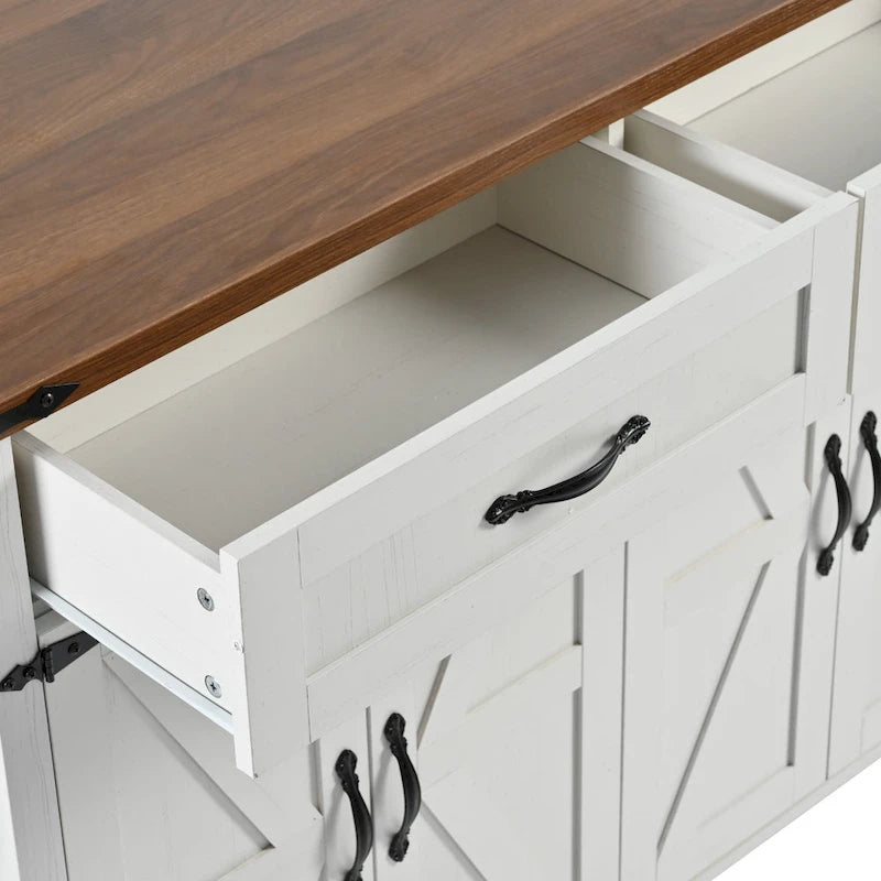 53.5 Farmhouse Kitchen Island with Power Outlet