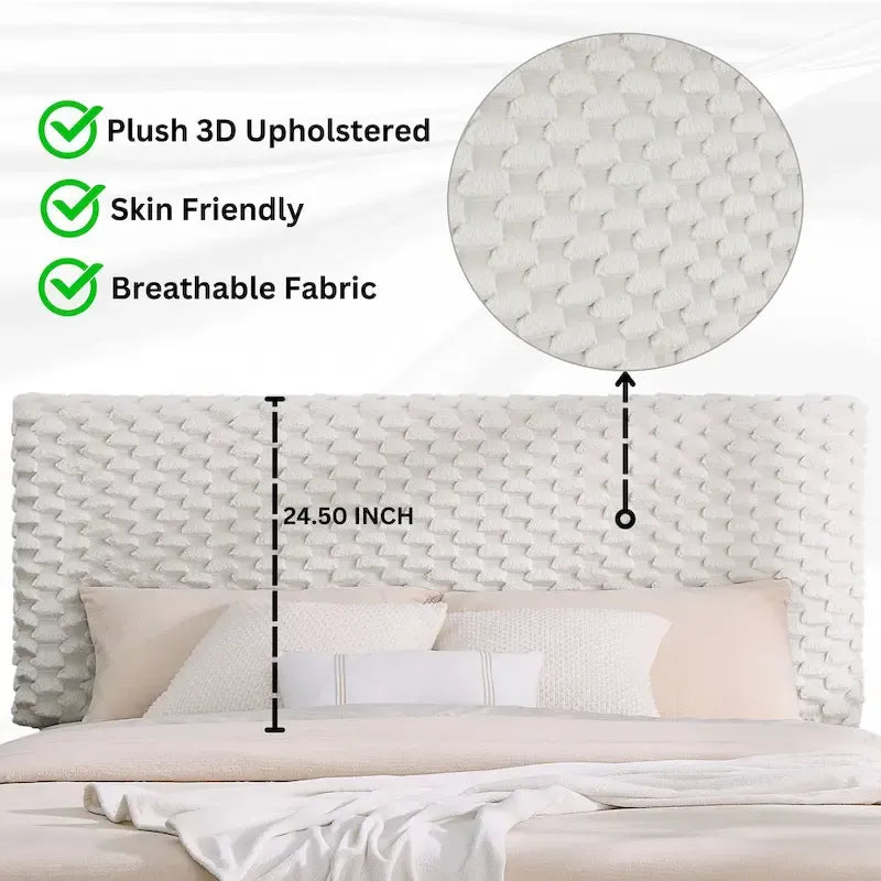 Roundhill Furniture Findlay 3-Piece Bedroom Set in White Dove