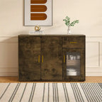 Modern Wood Buffet Cabinet with Doors and Drawers