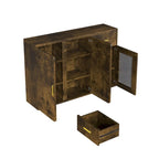 Modern Wood Buffet Cabinet with Doors and Drawers